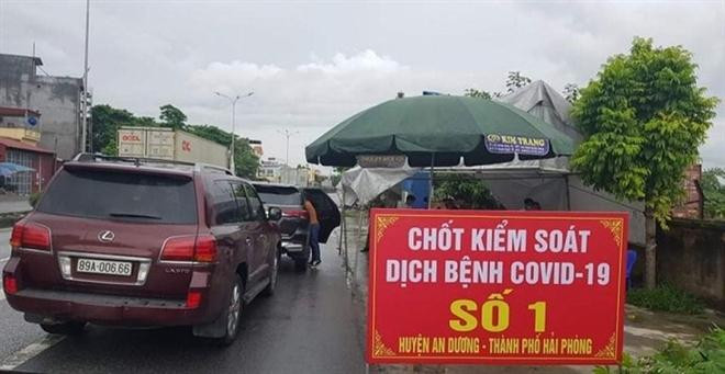 Một chốt kiểm soát dịch bệnh Covid-19 ở TP Hải Phòng