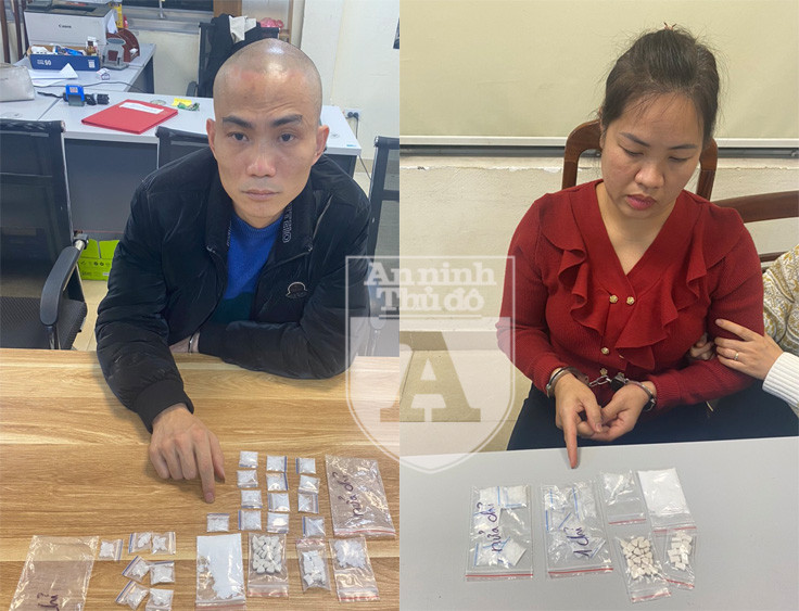 Cặp vợ chồng Giáp-Dung và số ma túy bị thu giữ Cặp vợ chồng Giáp-Dung và số ma túy bị thu giữ