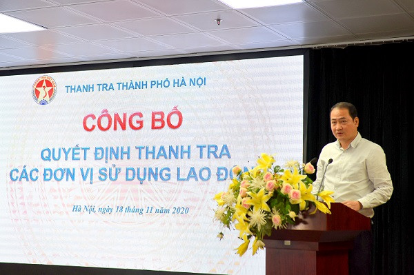 Đại diện Thanh tra thành phố Hà Nội công bố Quyết định thanh tra