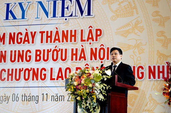 Phó Chủ tịch UBND TP Hà Nội Ngô Văn Quý phát biểu tại buổi lễ