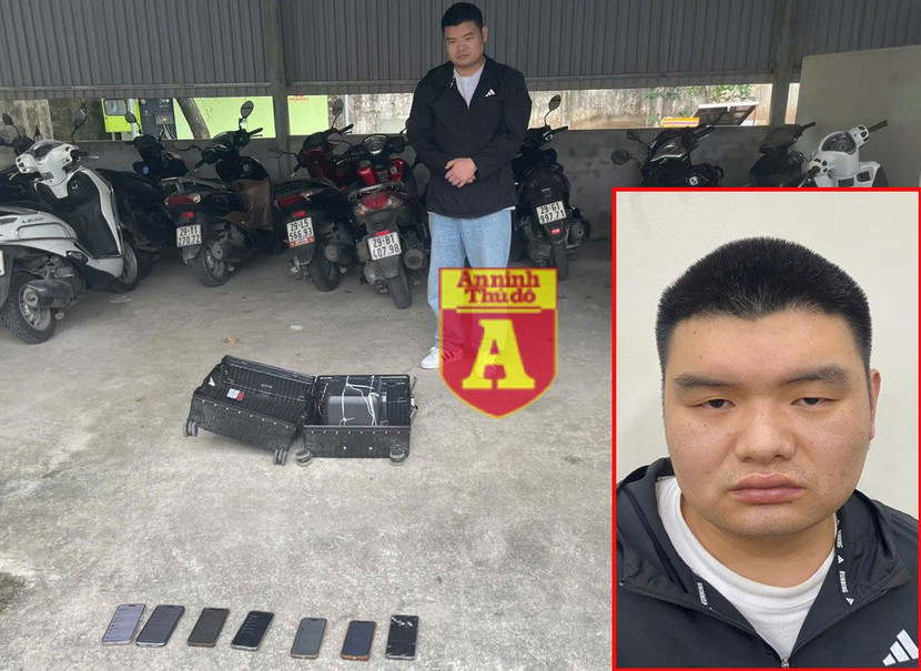 Thiệu Văn cùng số tang vật bị thu giữ