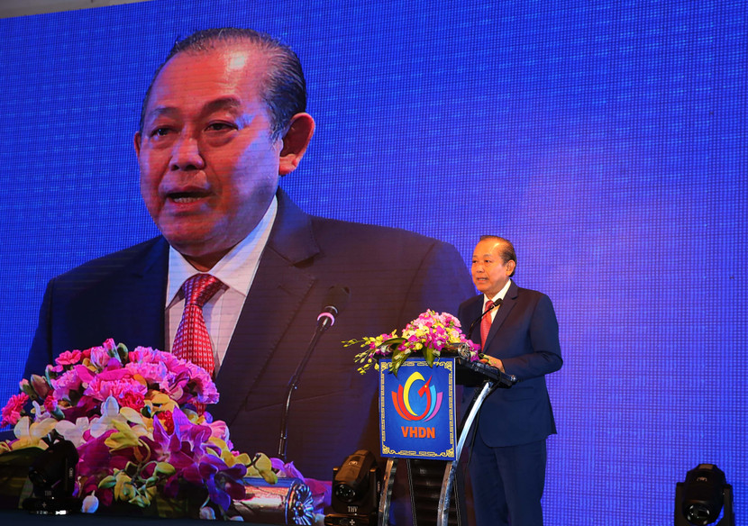 Phó Thủ tướng Thường trực Chính phủ Trương Hòa Bình phát biểu tại Diễn đàn
