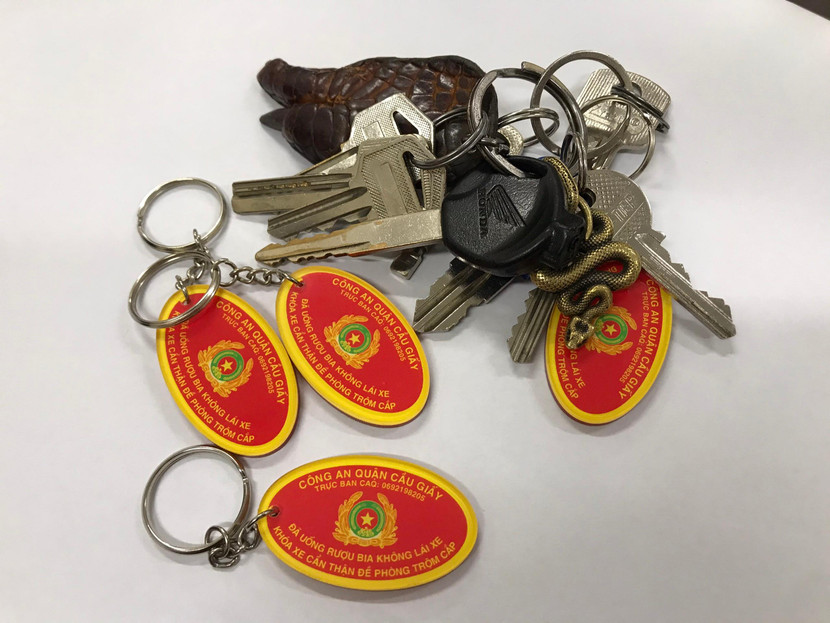 Móc khóa an ninh kèm khẩu hiệu - Đã uống rượu bia thì không lái xe