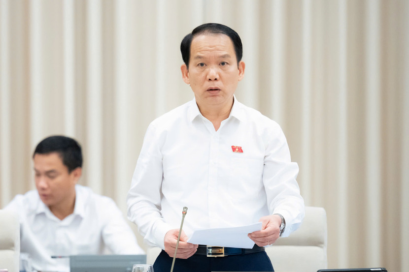 Chủ nhiệm Ủy ban Pháp luật và Tư pháp của Quốc hội Hoàng Thành Tùng phát biểu