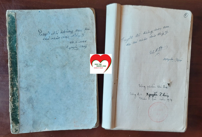 2 cuốn sổ tay của thương binh, nhà giáo Nguyên Thùy, cựu chiến binh pháo phòng không. Ảnh: BTC
