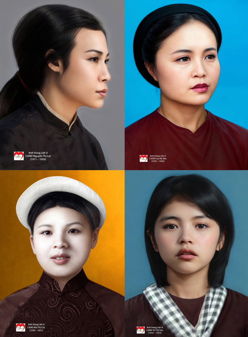 Di ảnh của 4 nữ anh hùng liệt sĩ CAND