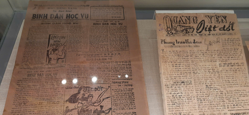 Báo Tiếng vang Bình dân học vụ do Ban phụ trương Bình dân học vụ tỉnh Thái Bình phát hành ngày 8/12/1945.