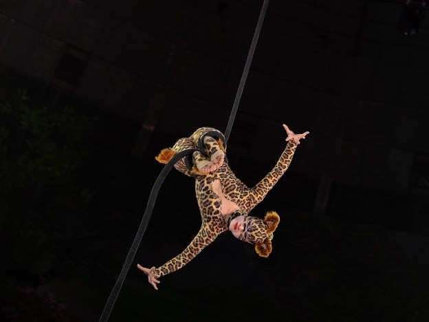 Tiết mục "Tạo hình trên dây dọc" của nghệ sĩ Lưu Thị Hường do NSND Tống Toàn Thắng dàn dựng mang tên "Cat woman". Ảnh: LĐXVN Tiết mục "Tạo hình trên dây dọc" của nghệ sĩ Lưu Thị Hường do NSND Tống Toàn Thắng dàn dựng mang tên "Cat woman". Ảnh: LĐXVN