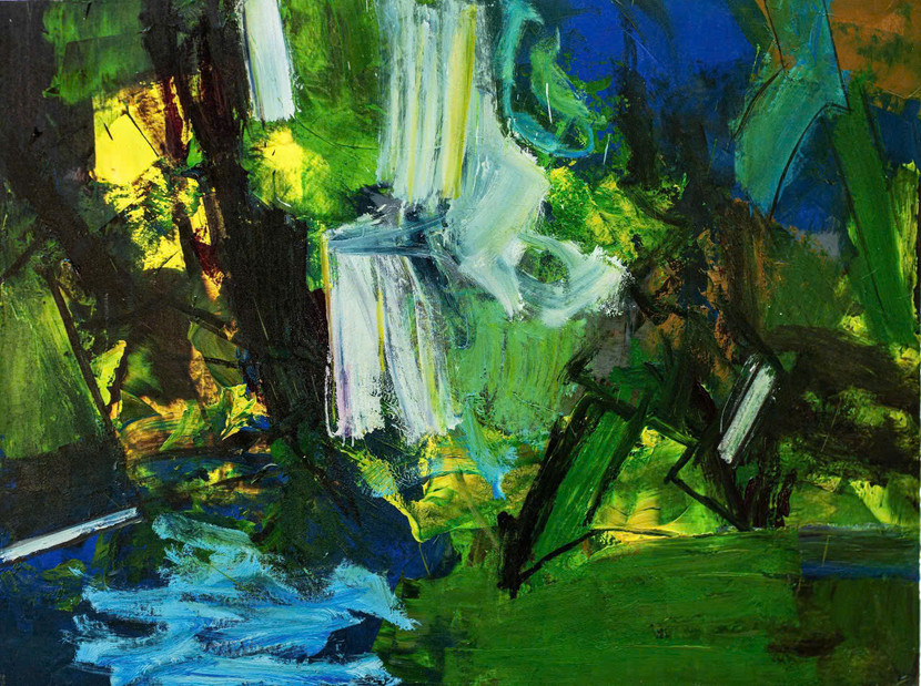 Các bức tranh trừu tượng của Trần Hải Minh phần lớn là "động" Các bức tranh trừu tượng của Trần Hải Minh phần lớn là "động"