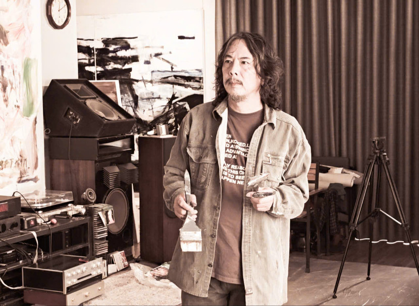 Họa sĩ Trần Lưu Mỹ tại xưởng vẽ. Họa sĩ Trần Lưu Mỹ tại xưởng vẽ.