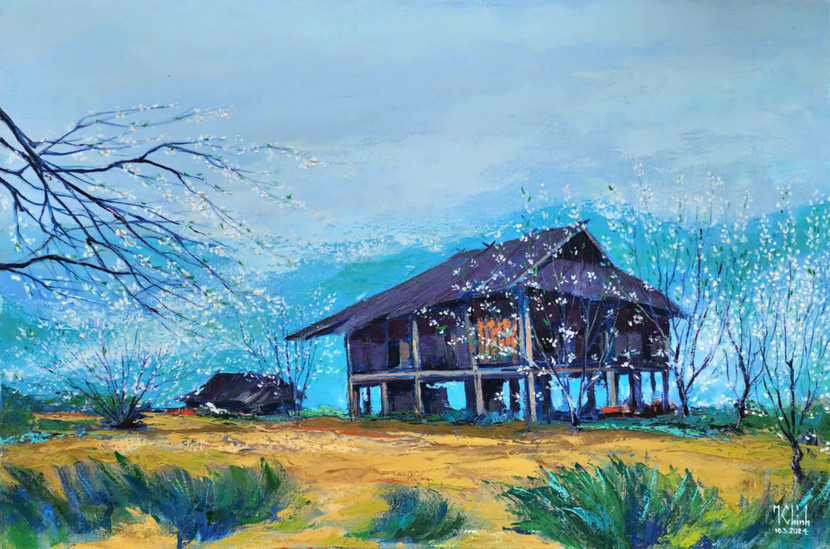 "Sương mai" của Nguyễn Minh Chính, sơn dầu