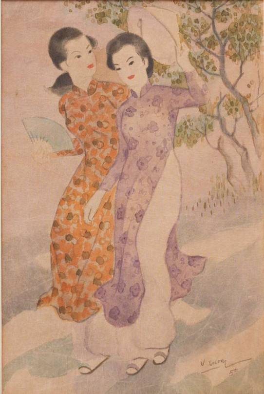 Bức "Du xuân" của họa sĩ Lê Văn Xương