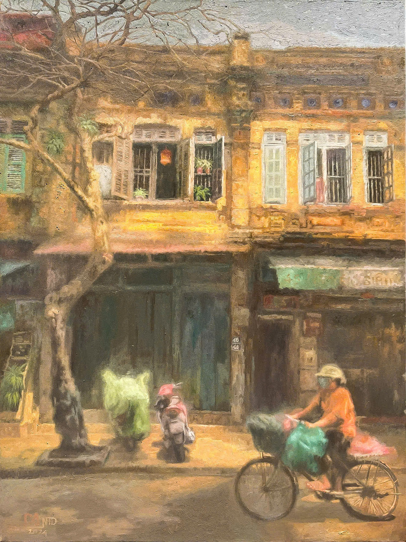 "Sắc thu" của Nguyễn Tiến Dũng, sơn dầu