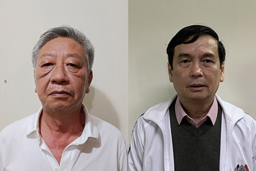 Bị can Nguyễn Thành Danh (bên trái) - cựu Giám đốc CDC Bình Dương.