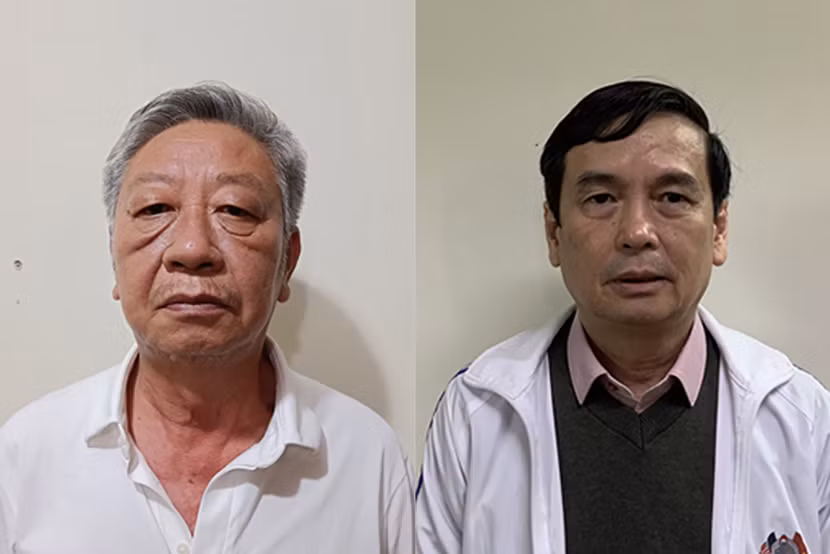 Bị can Nguyễn Thành Danh (bên trái) - cựu Giám đốc CDC Bình Dương.