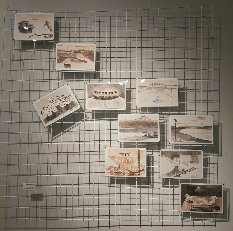 "Loạt khởi đầu", màu gouache của Vàng Hải Hưng