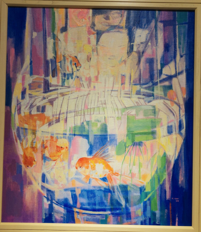 "Cá vàng", sơn dầu của Lê Anh