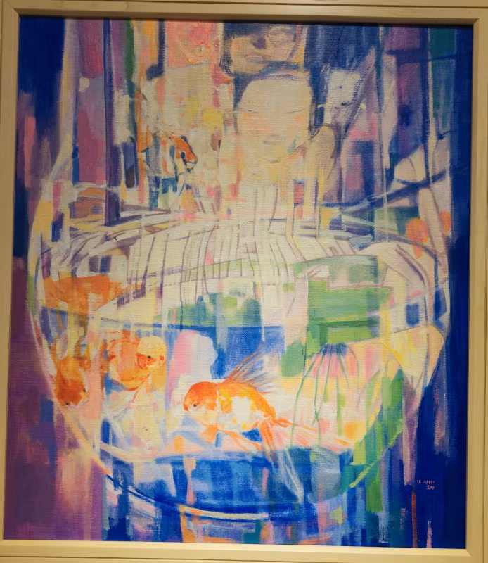 "Cá vàng", sơn dầu của Lê Anh