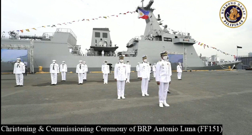 Tàu BRP Antonio Luna trong buổi lễ được đưa vào biên chế ngày 19-3