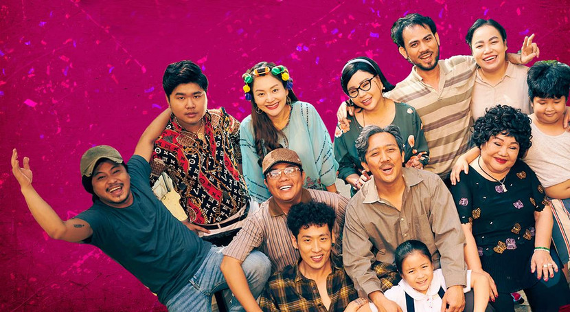 Trấn Thành và dàn diễn viên NSND Ngọc Giàu, Tuấn Trần, Lê Giang, Lan Phương, Hoàng Mèo, La Thành, bé Ngân Chi, Quốc Khánh, Lê Trang, Bảo Phúc… trong “Bố già”