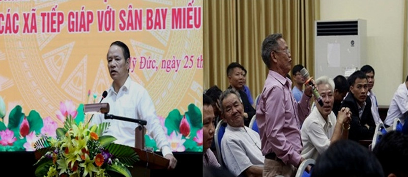 Phó Tổng Thanh tra Chính phủ Nguyễn Văn Thanh (bên trái) phát biểu tại cuộc đối thoại với người dân xã Đồng Tâm, huyện Mỹ Đức, TP Hà Nội ngày 25-11-2019 Phó Tổng Thanh tra Chính phủ Nguyễn Văn Thanh (bên trái) phát biểu tại cuộc đối thoại với người dân xã Đồng Tâm, huyện Mỹ Đức, TP Hà Nội ngày 25-11-2019