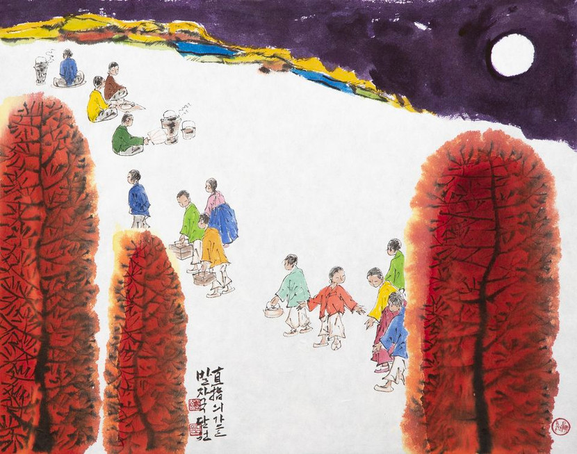 Tác phẩm "Bước chân mùa thu" của Kim Chang Bae Tác phẩm "Bước chân mùa thu" của Kim Chang Bae