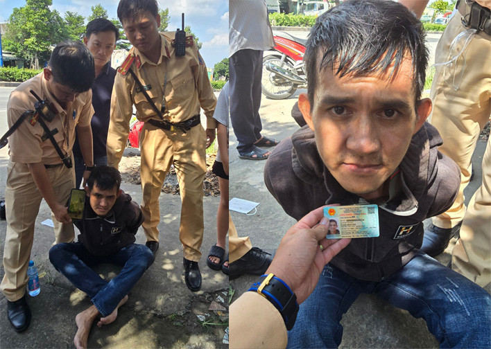 Tổ Cảnh sát giao thông dẫn đoàn đã tóm gọn đối tượng cướp giật điện thoại của bé gái Tổ Cảnh sát giao thông dẫn đoàn đã tóm gọn đối tượng cướp giật điện thoại của bé gái