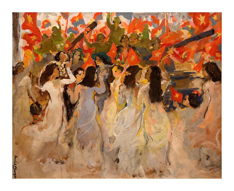 "Nắng tháng năm", tranh bột màu của họa sĩ Quách Phong