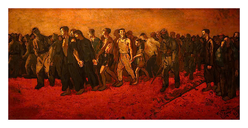 Tác phẩm "Nam Kỳ 1940", Huỳnh Văn Gấm, sơn mài, 1960