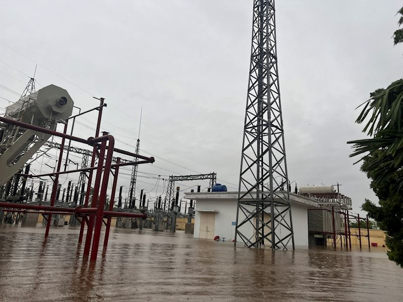 Trạm biến áp 110 kV Thường Tín bị ngập sâu