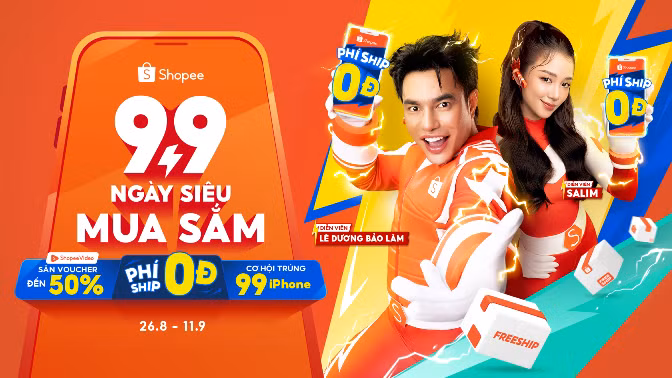 Lê Dương Bảo Lâm và Salim là hai gương mặt đồng hành cùng sự kiện 9.9 Ngày Siêu Mua Sắm năm nay của Shopee Lê Dương Bảo Lâm và Salim là hai gương mặt đồng hành cùng sự kiện 9.9 Ngày Siêu Mua Sắm năm nay của Shopee