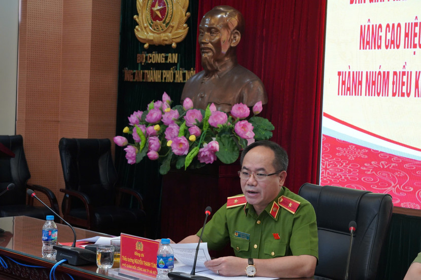 Thiếu tướng Nguyễn Thanh Tùng - Phó Giám đốc CATP Hà Nội điều hành tham luận của các đơn vị tại hội thảo Thiếu tướng Nguyễn Thanh Tùng - Phó Giám đốc CATP Hà Nội điều hành tham luận của các đơn vị tại hội thảo