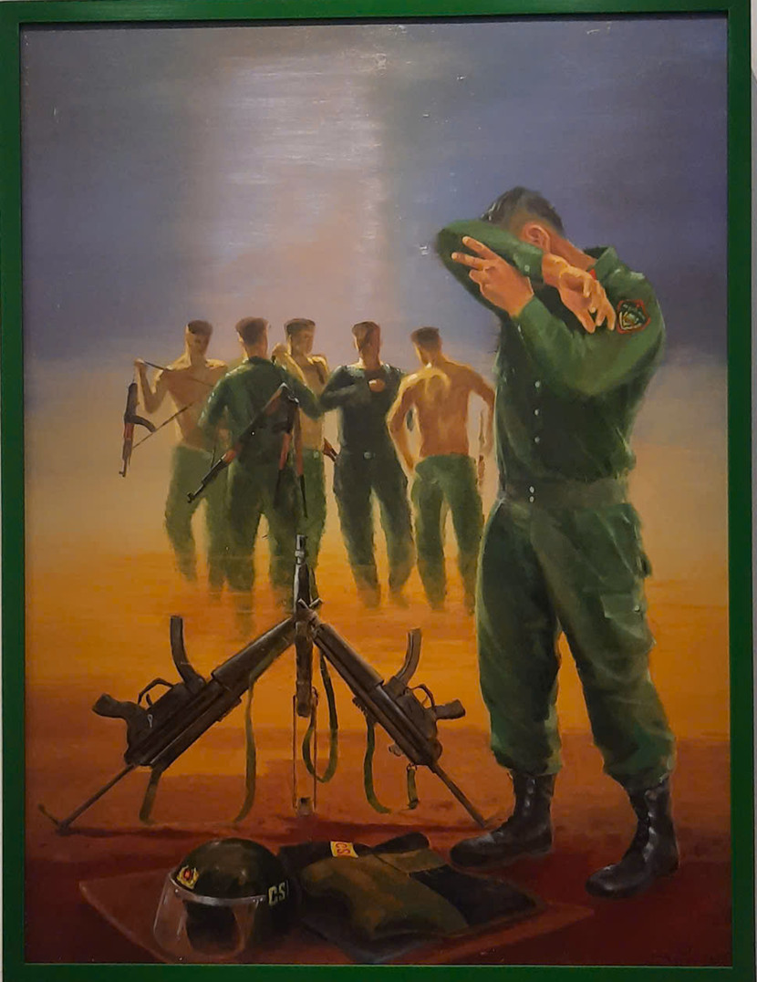 Tác phẩm "Đồng đội", Nguyễn Hồng Tuấn (Hà Nội), sơn dầu đoạt giải A cuộc thi Tác phẩm "Đồng đội", Nguyễn Hồng Tuấn (Hà Nội), sơn dầu đoạt giải A cuộc thi