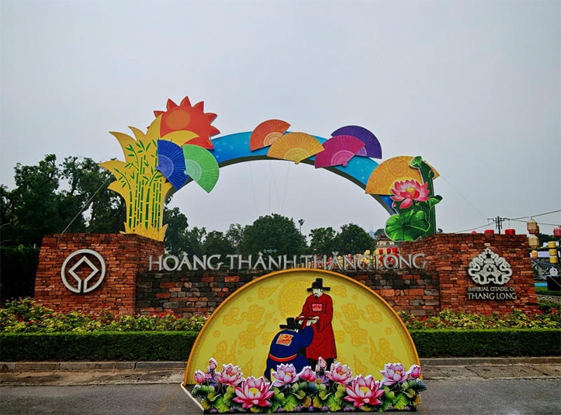 Không gian trưng bày tại Hoàng thành Thăng Long.