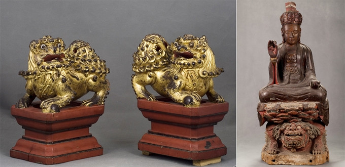 Những cổ vật đồ gỗ sơn son thếp vàng được trưng bày tại Bảo tàng Lịch sử Quốc gia Những cổ vật đồ gỗ sơn son thếp vàng được trưng bày tại Bảo tàng Lịch sử Quốc gia