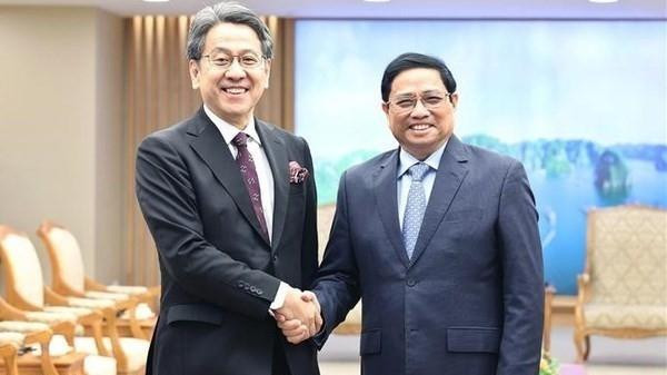 Thủ tướng Phạm Minh Chính tiếp ông Maeda Tadashi, Chủ tịch Hội đồng quản trị Ngân hàng Hợp tác quốc tế Nhật Bản (JBIC) Thủ tướng Phạm Minh Chính tiếp ông Maeda Tadashi, Chủ tịch Hội đồng quản trị Ngân hàng Hợp tác quốc tế Nhật Bản (JBIC)