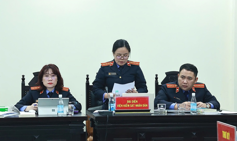 Đại diện Viện kiểm sát thực hành quyền công tố tại phiên tòa.