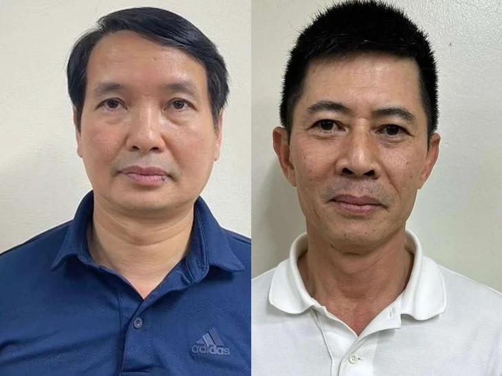 Bị can Phạm Thái Hà (bên trái) và bị can Nguyễn Duy Hưng Bị can Phạm Thái Hà (bên trái) và bị can Nguyễn Duy Hưng