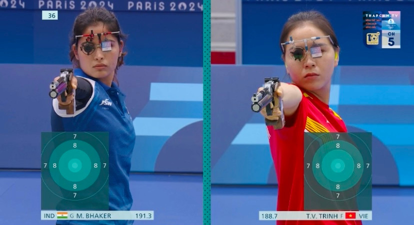 Trịnh Thu Vinh (phải) xếp hạng tư chung cuộc Trịnh Thu Vinh (phải) xếp hạng tư chung cuộc