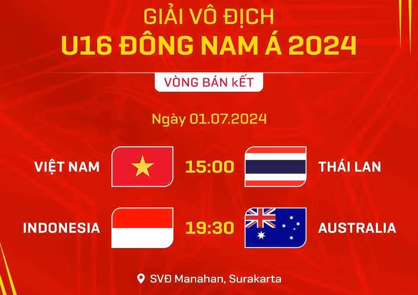 Lịch thi đấu bán kết U16 Đông Nam Á, nơi VAR lần đầu được áp dụng