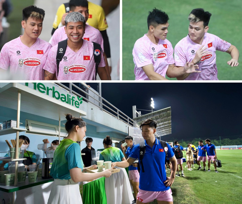Các tuyển thủ Việt Nam tích cực tập luyện, nạp năng lượng trước trận đấu Philippines