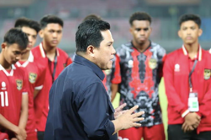 Chủ tịch PSSI Erick Thohir mong cầu thủ Indonesia không sợ hãi, tự tin đấu đội 2 lần vô địch U17 châu Á là CHDCND Triều Tiên