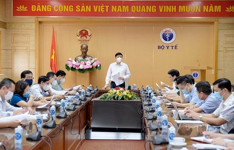Bộ trưởng Y tế Nguyễn Thanh Long phát biểu tại hội nghị chiều 15-6