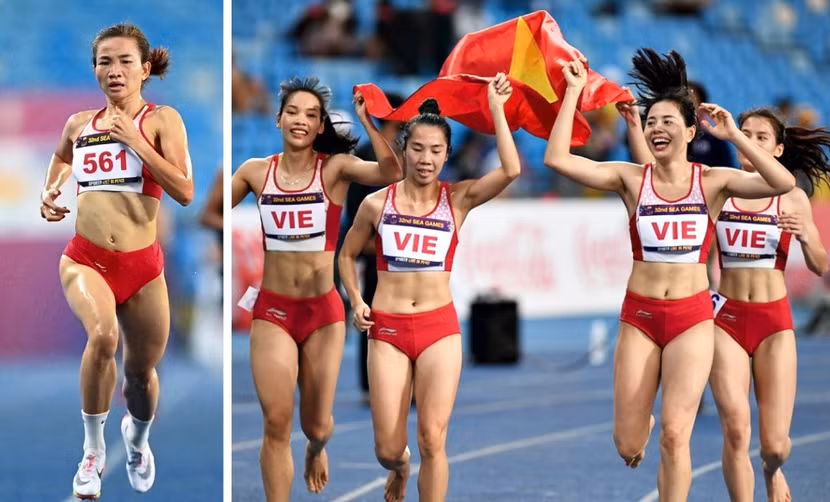 Nguyễn Thị Oanh (trái) và nhóm 4x400m tiếp sức nữ được kỳ vọng giành huy chương ASIAD 19 cho thể thao Việt Nam