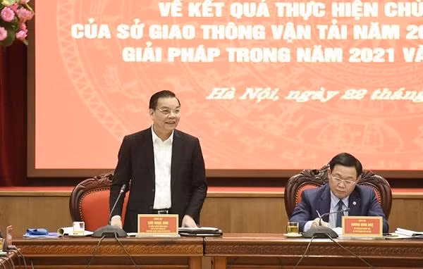 Chủ tịch UBND TP Chu Ngọc Anh phát biểu tại buổi làm việc