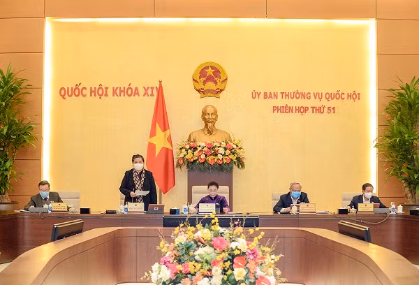 Phó Chủ tịch Thường trực Quốc hội Tòng Thị Phóng kết luận phiên thảo luận