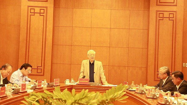 Tổng Bí thư, Chủ tịch nước Nguyễn Phú Trọng, Trưởng Ban Chỉ đạo Trung ương về PCTN phát biểu chỉ đạo tại cuộc họp Thường trực Ban Chỉ đạo ngày 25-11