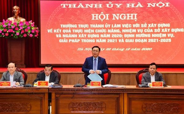 Bí thư Thành ủy Vương Đình Huệ kết luận buổi làm việc