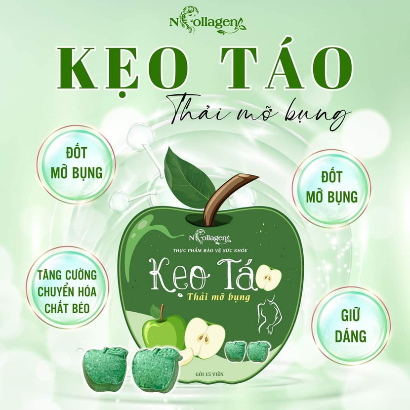 Một quảng cáo về sản phẩm Kẹo táo thải mỡ bụng trên mạng Một quảng cáo về sản phẩm Kẹo táo thải mỡ bụng trên mạng