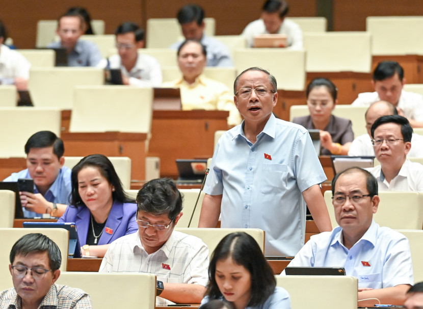 Đại biểu Nguyễn Văn Thân (đoàn Thái Bình) phát biểu